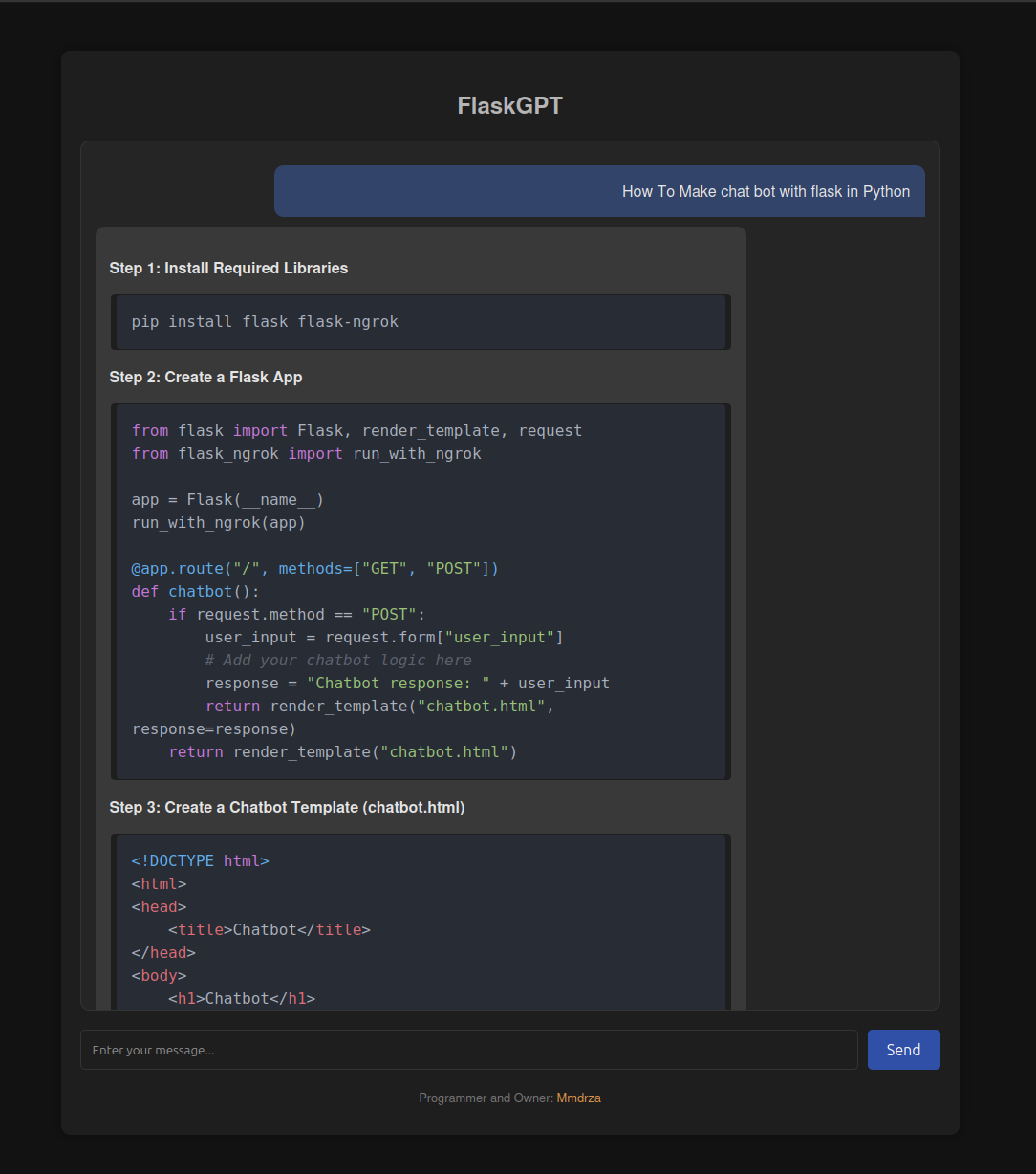 FlaskGPT Ai MODEL ollama python